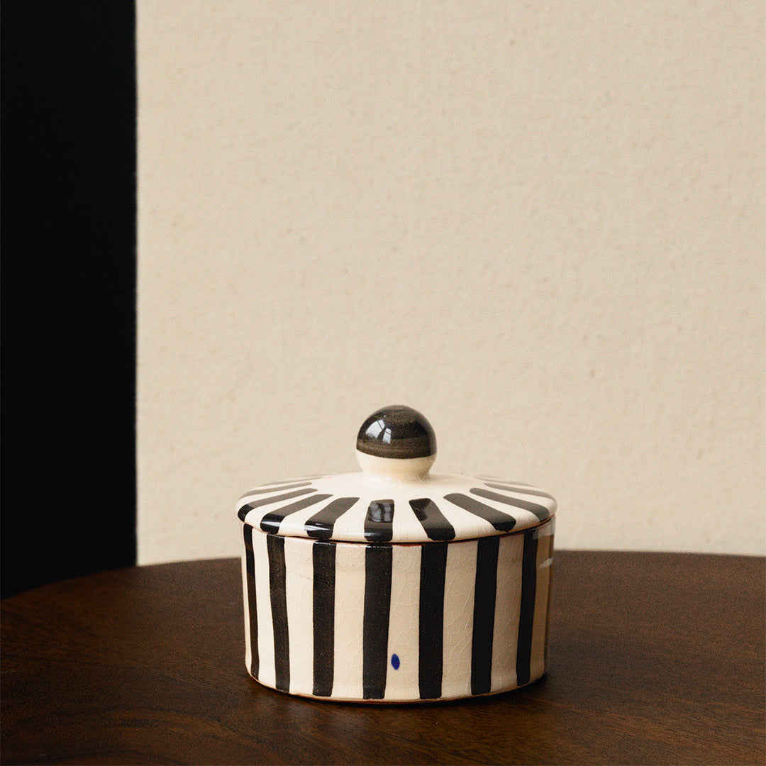 Stripe Sugar Pot
